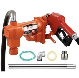 VEVOR Fuel Transfer Pump, 12V DC 20 GPM 1/4 HP, Gasoline Extractor Pump with Automatic Nozzle, Discharge Hose & Suction Pipe for Gasoline, Diesel, Ker