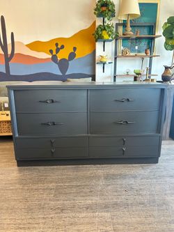 Dark Grey Dresser / 6 Drawers / Vintage!