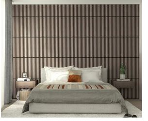 Artika Sonolok Sound-Absorbing Slatted Panel Kit, Walnut, 31 Sq Ft