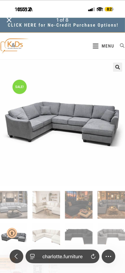 Grey Couch Set and Ottoman