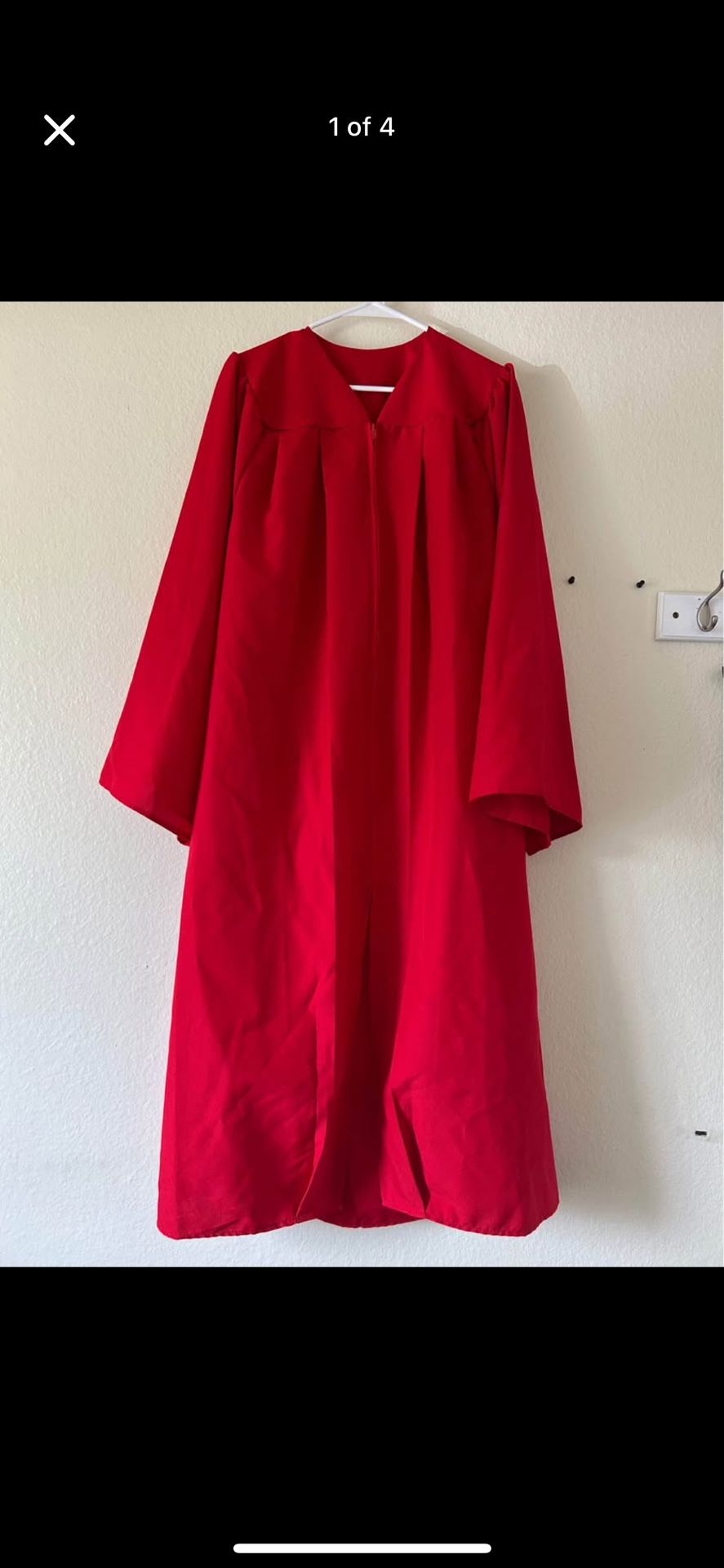 Red graduation Gown