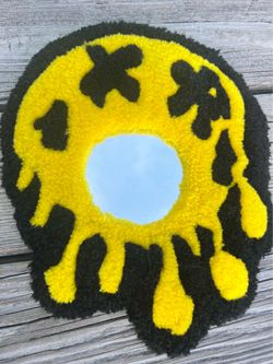 Yellow Drip Mirror Rug – Custom Hand Tufted Rug
