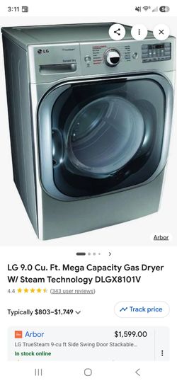 LG 9.0 CU.FT. CAPACITY GAS DRYER