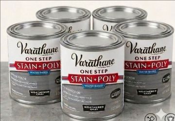 5x Varathane Poly+Stain - Weathered Gray Water-Base Premium Polyurethane 1 Qt Ea