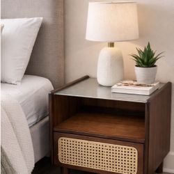 Rattan nightstands (2) set of two. Already built. 