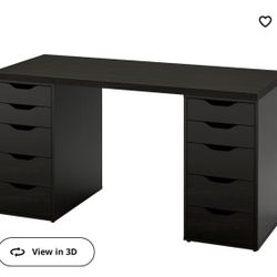IKEA Black Brown Tabletop Only For Desk Or Vanity