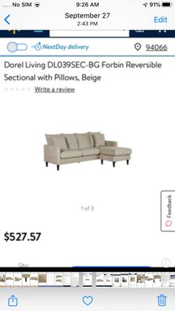 new in box sectional sofa (reversible)