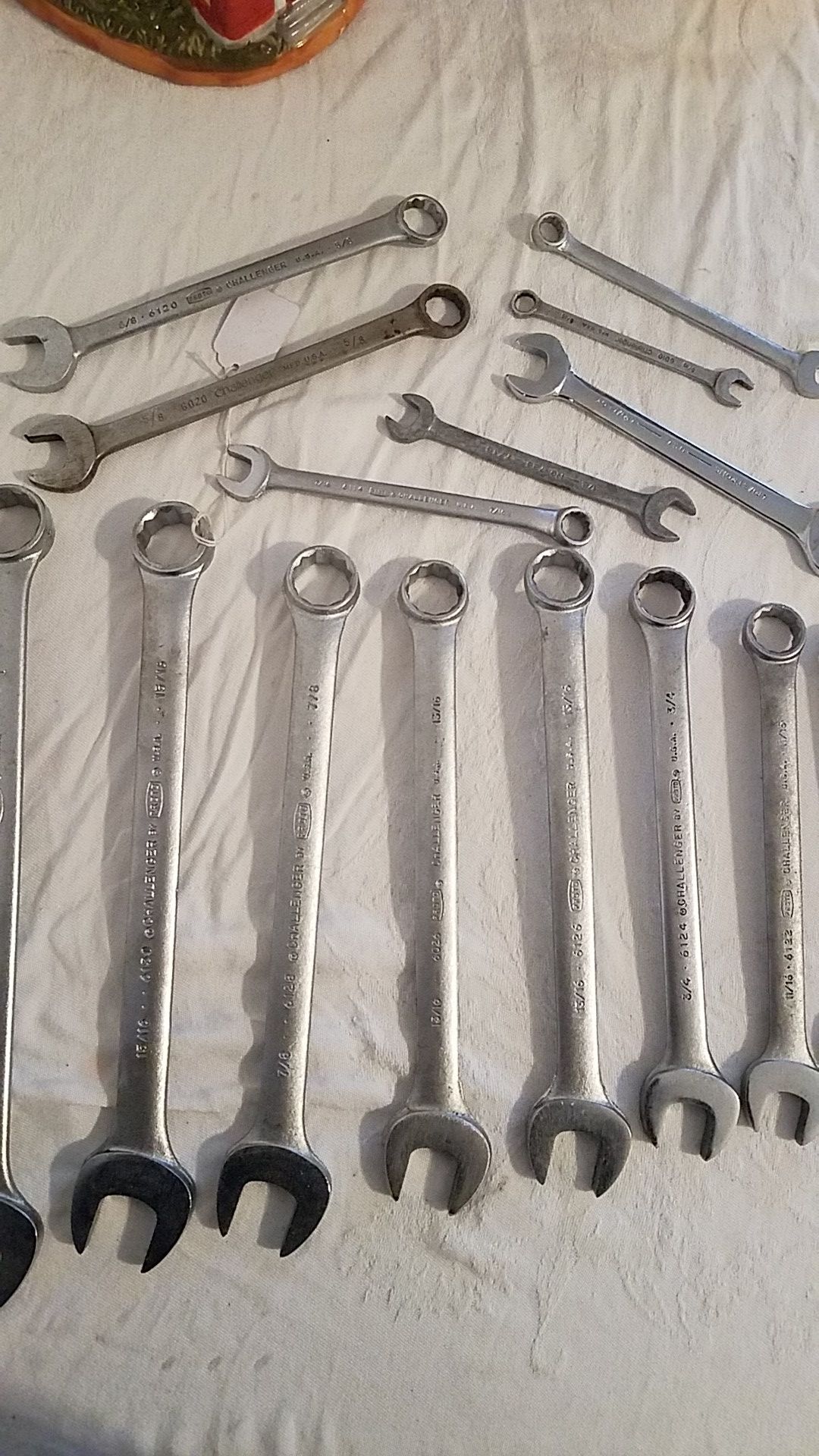 15 Piece Armstrong & Challenger Proto Standard Box and Open End Wrench