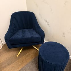 West Elm Swivel Chair & Ottoman 