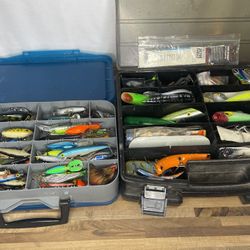 Massive Lot of Over 200 Vintage Fishing Lures In 2 Double Sided Cases!!!