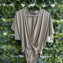Zara Beige Women Top Bodysuit 