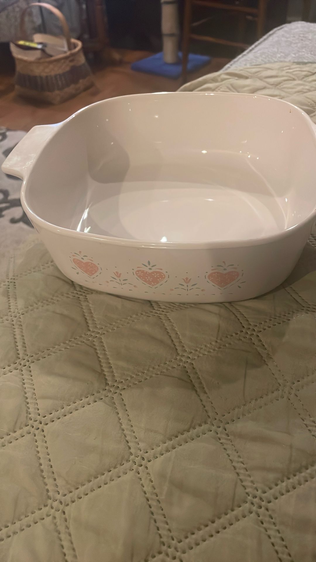 Corning Ware Heart Design Casserole Dish With Lid 