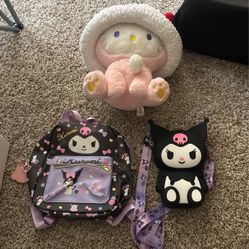Kuromi Backpack And Hello kitty