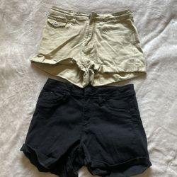 Women’s Black And Khaki Shorts