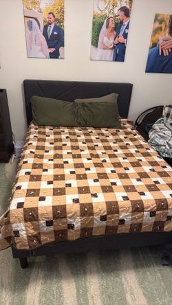 Gray Navy Queen size Bed frame