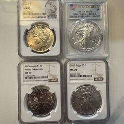 4 Silver Graded Coin 