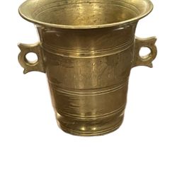 Antique Brass Apothecary Mortar with Double Brass Handles *No Pestle*