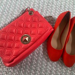 Kate Spade Red Bag And Loft Red Shoes( New), Size 7