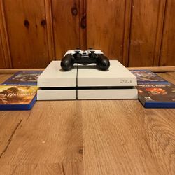 Ps4 Slim White 1TB With Controller And Cd Games