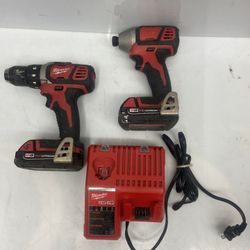 M18 18V Lithium-Ion Cordless Drill Driver/Impact Driver Combo Kit (2-Tool) W/ Two 1.5Ah Batteries, Charger Tool Bag by Milwaukee