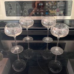 Toscany Etched Wine/Champagne Glasses