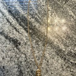 Yellow Gold 10K Rope Chain 16in 2.8mm & 14k Yellow Gold Jesus Face Pendant 27mm