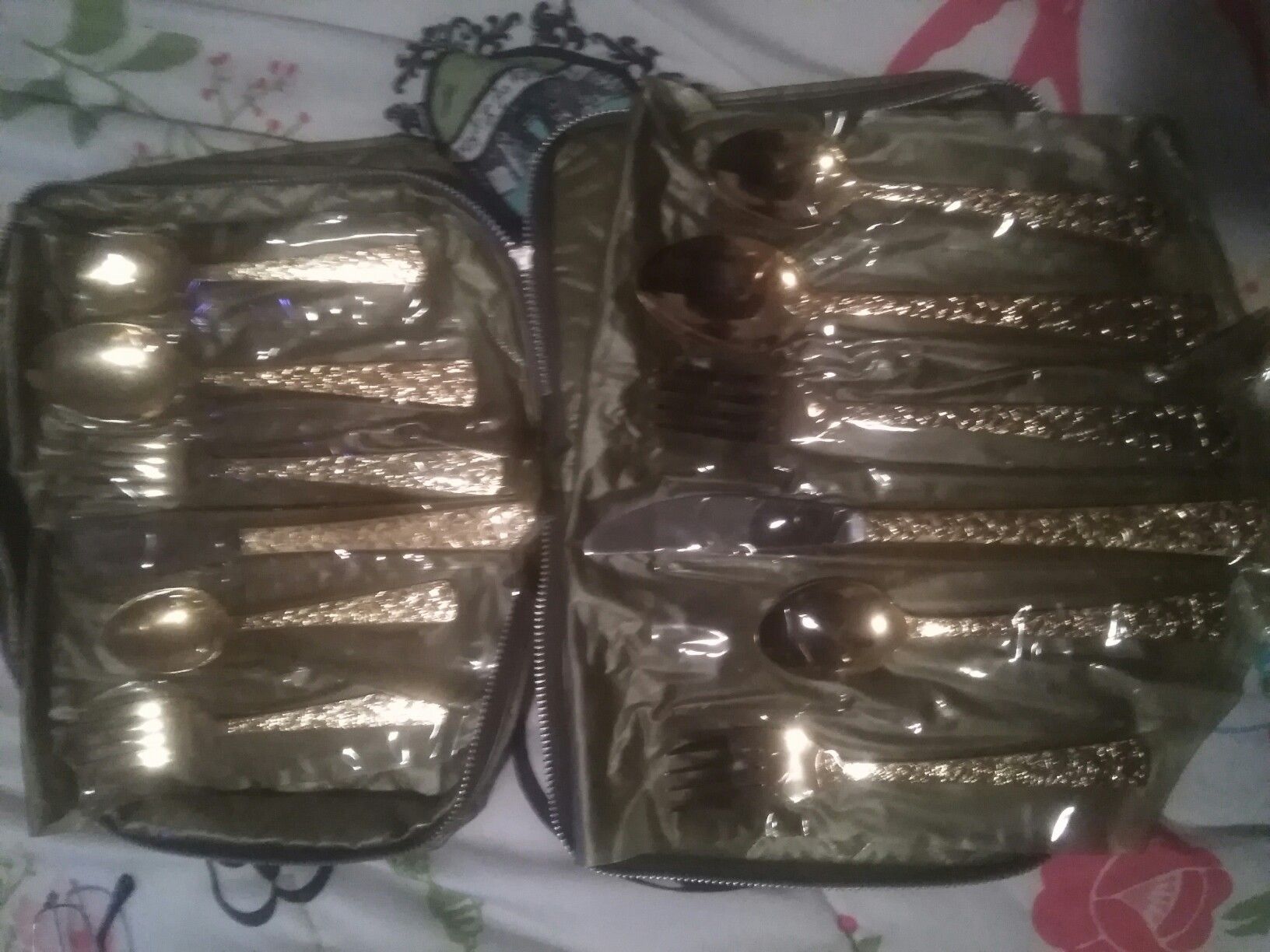 12pc Set Cellini Romanesque Gold ElectroPlate Silverware