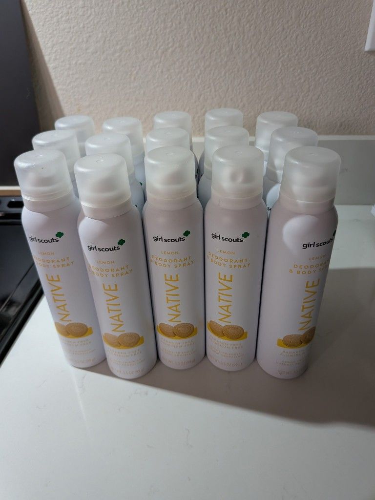 15 NATIVE GIRL SCOUTS LEMON DEODORANT BODY SPRAY!
