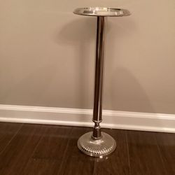Silver Pedestal Stand 21.5” x 8” dia. (Some slight dark places on top but no scratches) (stand ONLY)