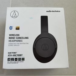 Audio-Technica ATH-ANC700BT QuietPoint Wireless Active Noise-Cancelling Over-Ear Headphones with Mic, Black  Brand new in original box, never used