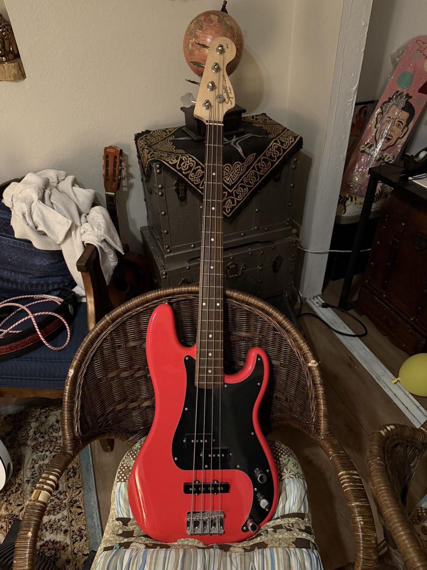fender Squier Affinity Series Precision Bass red