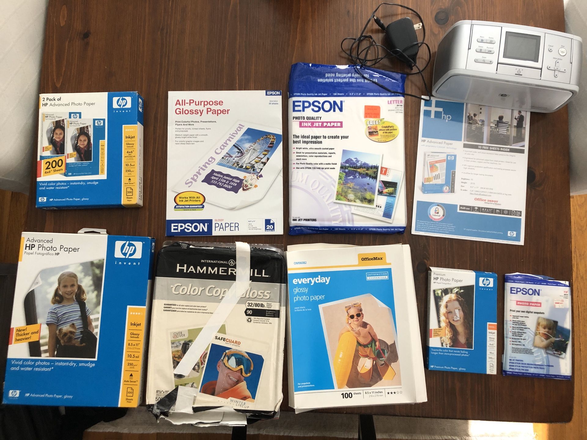 HP Photosmart 475 compact printer & mixed printer paper set