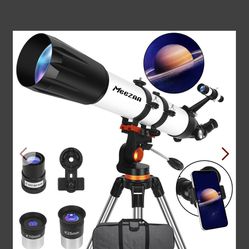MEEZAA Telescope, Telescope For Adults Astronomy Professional, 90mm Aperture 800mm Refractor Telescope For Kids Beginners, Multi-Coated High Transmiss