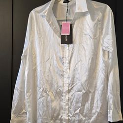 White Button Down Shirt Size M NEW With Tags