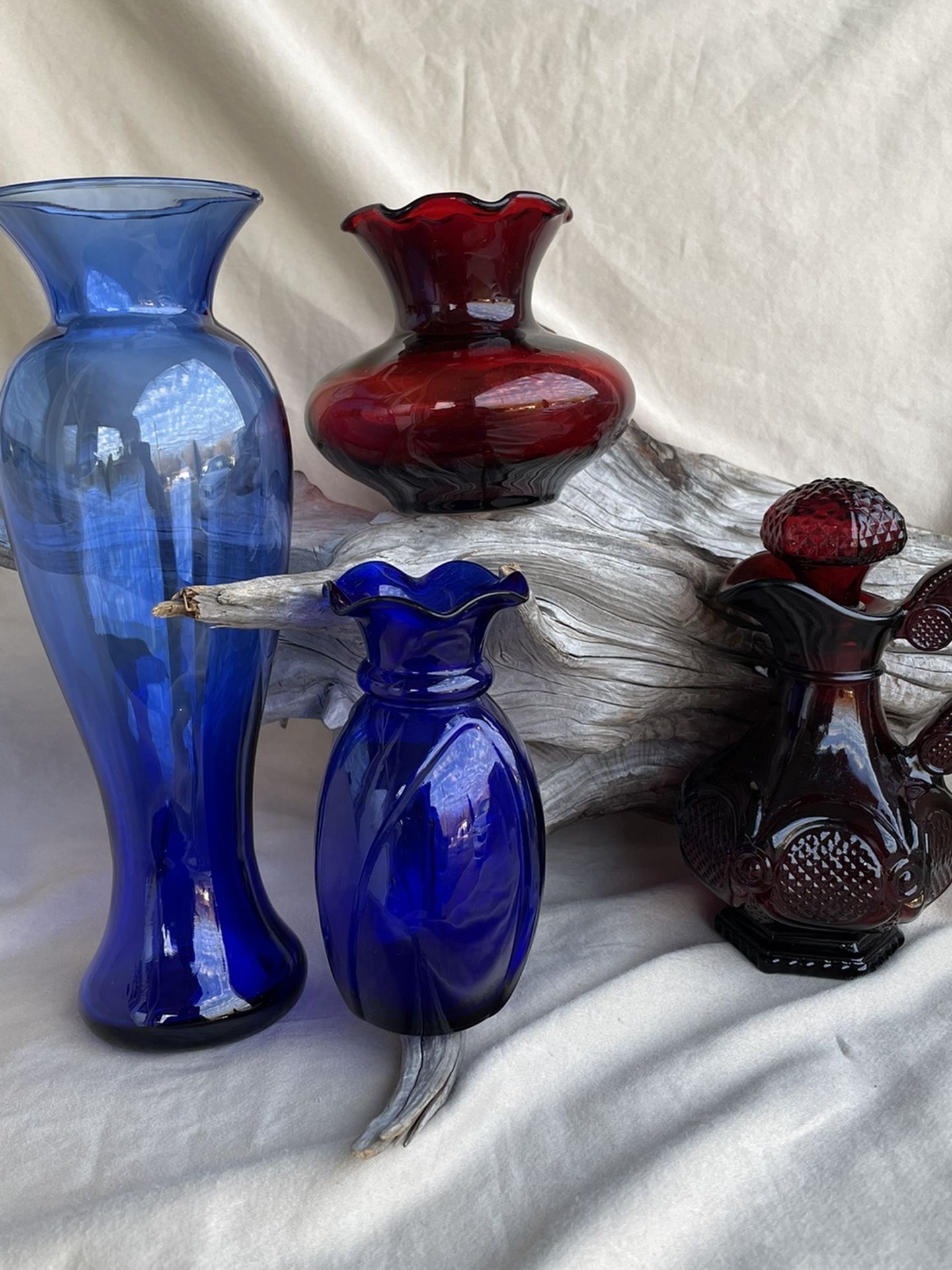 Miscellaneous Lot Ruby Red & Cobalt Blue