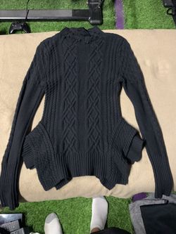 BCBG Cable Knit Mauling Black Sweater 