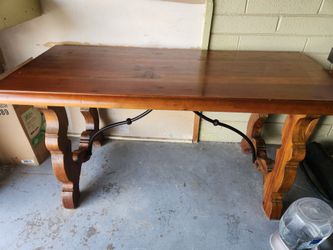 Cherry wood table .