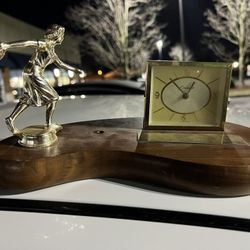 Vintage 1960s Ladies Bowling Trophy Endura Clock 