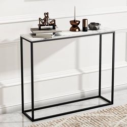 41” Modern Faux Marble Console Table