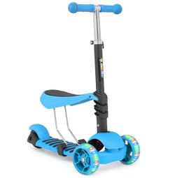 MADOG Toddler 3-Wheel Mini Scooters for Kids 3-5, 2-in-1 Height Adjustable Boys and Girls Scooter with Light Up Wheels Blue