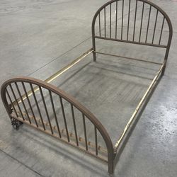 vintage metal bed frame spindle headboard and footboard