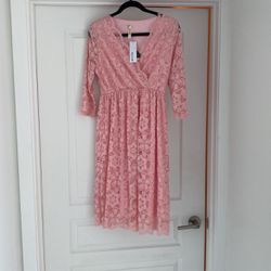 Pink Blush Maternity All Lace Dress