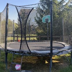 Swings N Things High Quality Trampoline with Net, Ladder, Basketball Hoop, etc.  