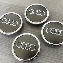 Audi Gray Wheel Center Caps
