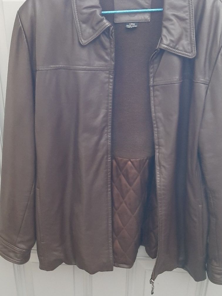 Kathy Ireland Brown Leather Jacket