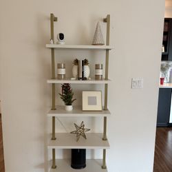 Modern/ Contemporary Bookcase (white/gold)