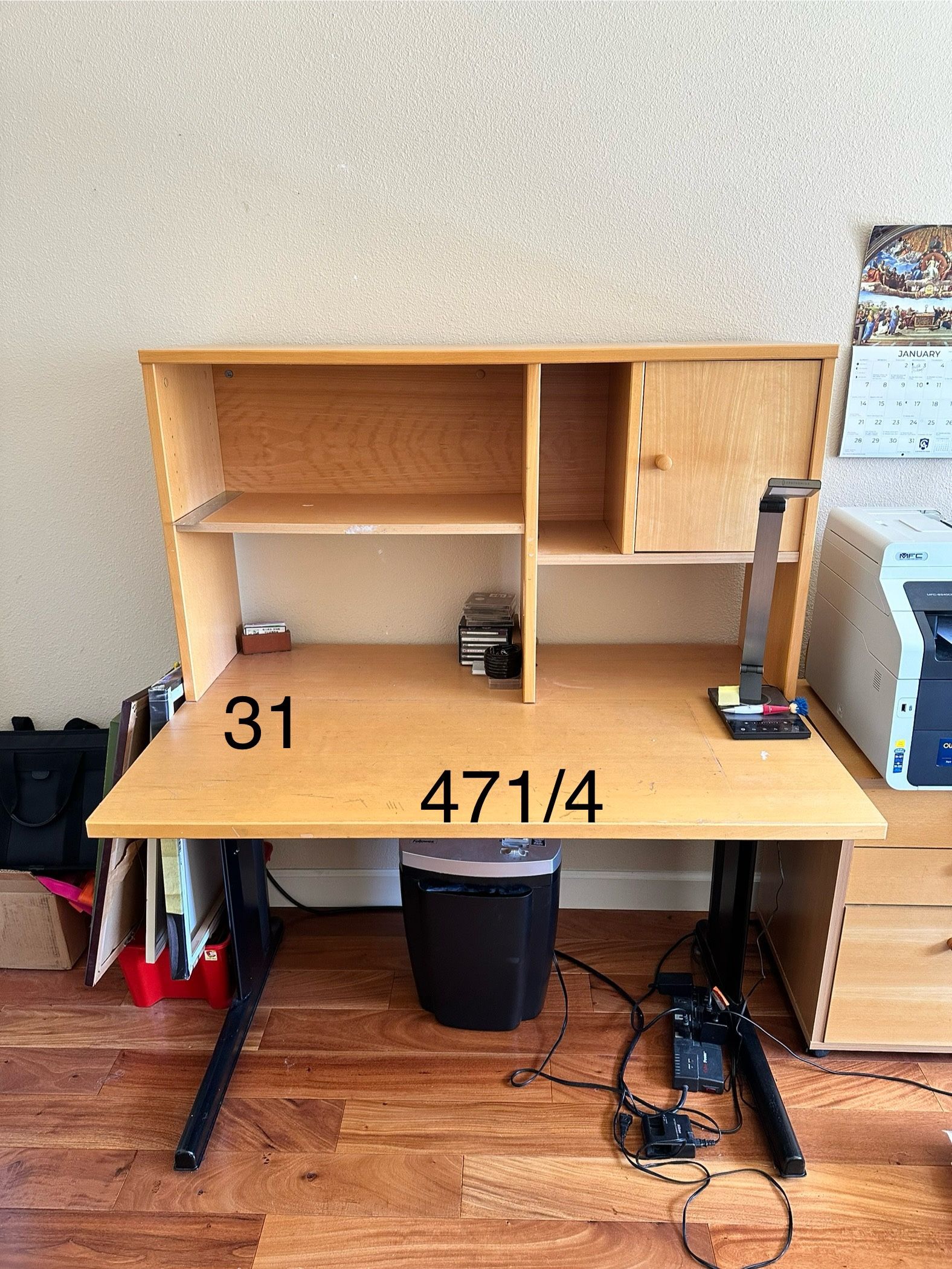 Scandinavian Design desk and hutch