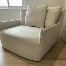 White Fabric Love Seat 