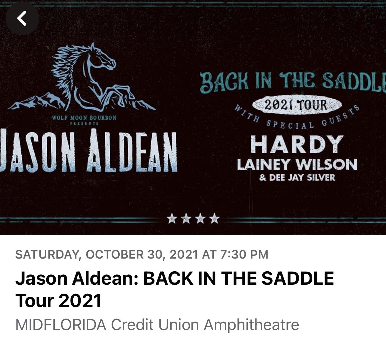Jason Aldean Concert Tickets Tampa, FL 10/30/2021