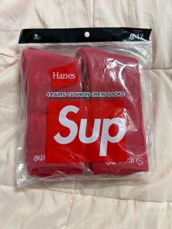 Supreme x Hanes Cushion Crew Socks 4-Pack